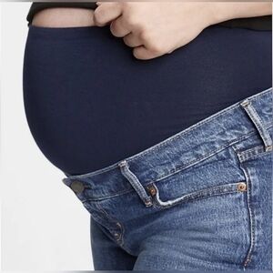 Gap Maternity Womens Jeans Blue Sz 10R Straight Leg Adjustable Waistband NWT